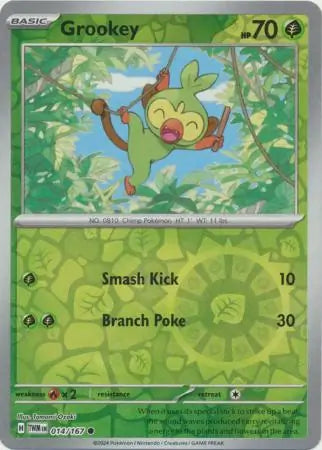 014/167 Grookey Reverse Holo Twilight Masquerade Pokémon Card