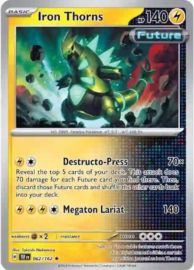 062/162 Iron Thorns Scarlet & Violet Temporal Forces Pokémon Card