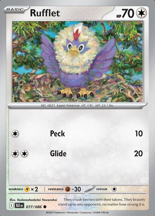 077/086 Rufflet Black Bolt Pokémon Card