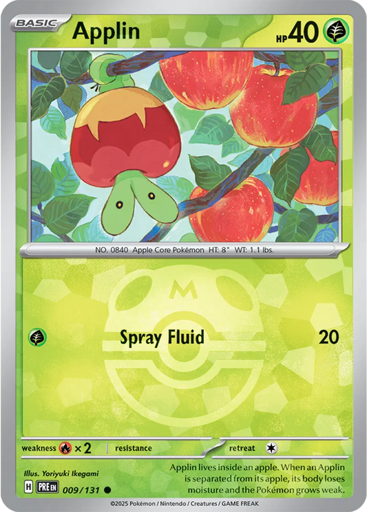 009/131 Applin Master Ball Holo Prismatic Evolutions Pokémon Card