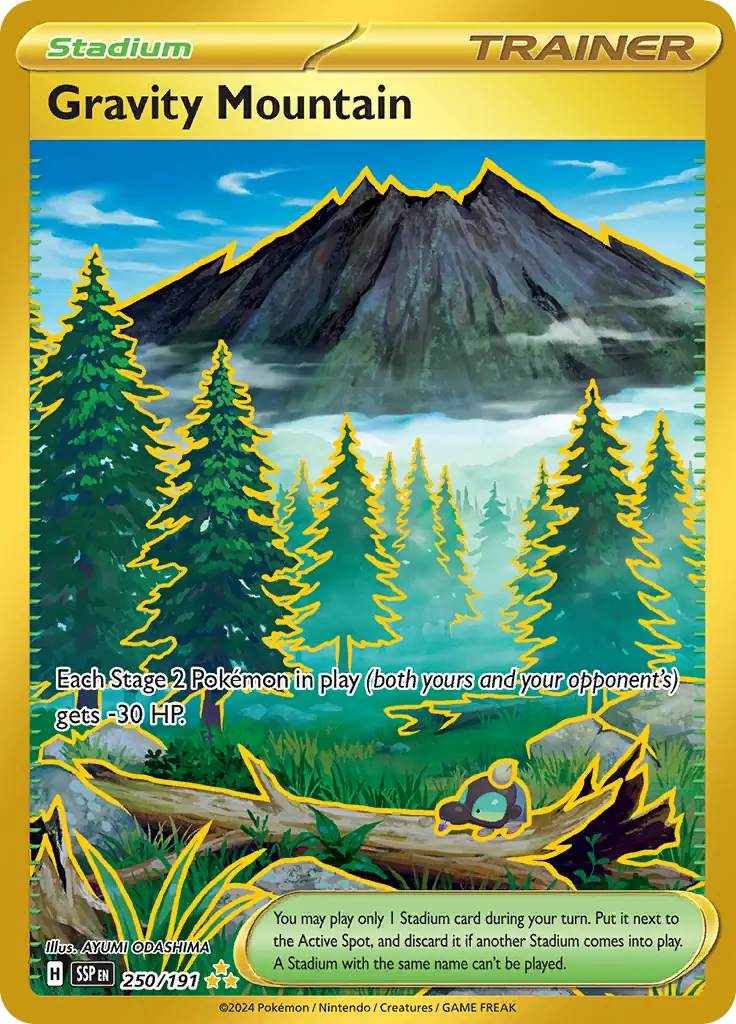 250/191 Gravity Mountain Surging Sparks Pokémon Card
