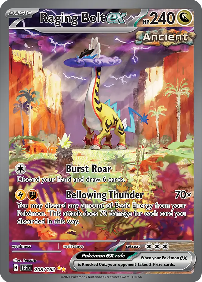 208/162 Raging Bolt ex Scarlet & Violet Temporal Forces Pokémon Card