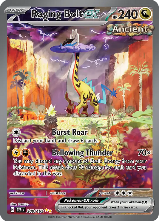 208/162 Raging Bolt ex Scarlet & Violet Temporal Forces Pokémon Card