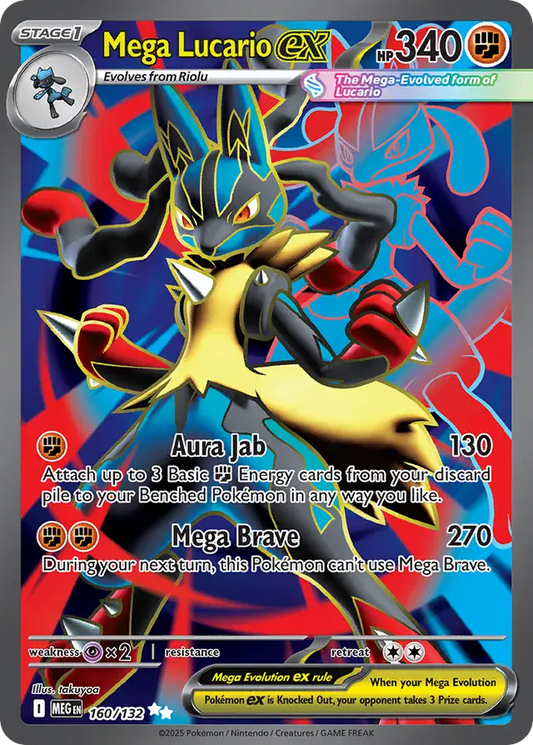 160/132 Mega Lucario ex Mega Evolution Pokémon Card