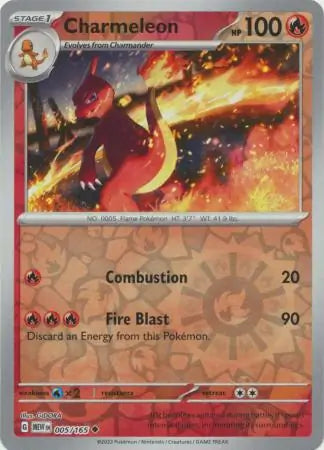 005/165 Charmeleon Reverse Holo 151 Pokémon Card