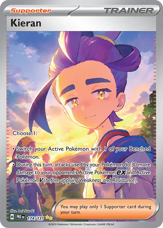 174/131 Kieran Prismatic Evolutions Pokémon Card