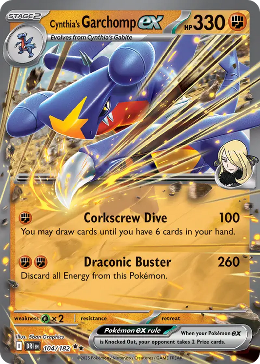 104/182 Cynthia's Garchomp Destined Rivals Pokémon Card