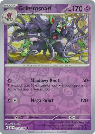 073/159 Grimmsnarl Reverse Holo Journey Together Pokémon Card