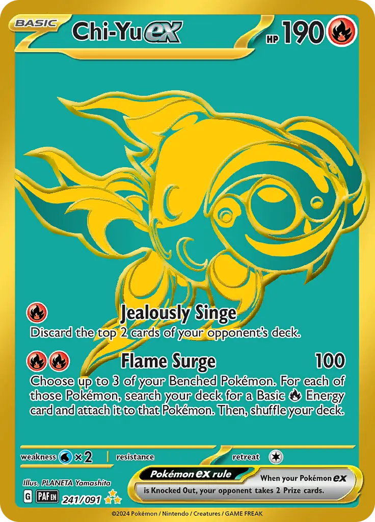 241/091 Chi-Yu ex Paldean Fates Pokémon Card