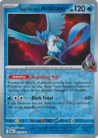 051/182 Team Rocket's Articuno Reverse Holo Destined Rivals Pokémon Card