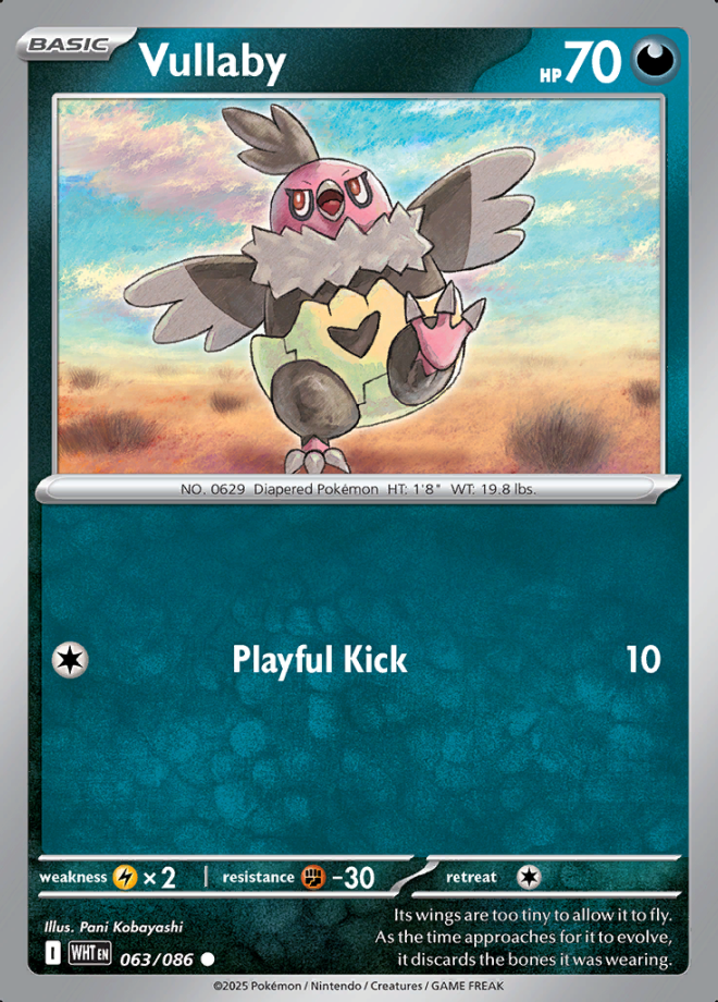 063/086 Vullaby White Flare Pokémon Card
