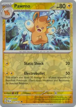 075/193 Pawmo Reverse Holo Paldea Evolved Pokémon Card