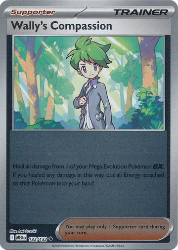 132/132 Wally's Compassion Reverse Holo Mega Evolution Pokémon Card