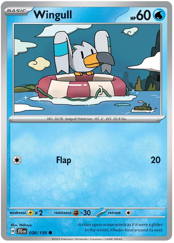 038/159 Wingull Journey Together Pokémon Card