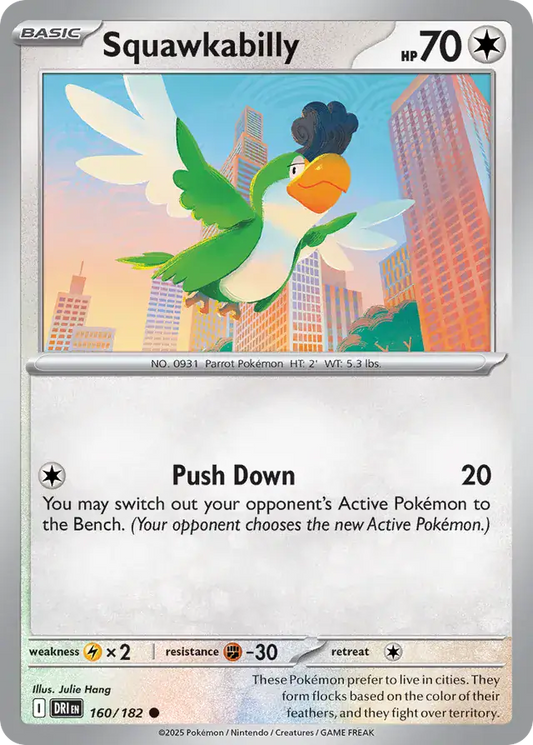 160/182 Squawkabilly Destined Rivals Pokémon Card