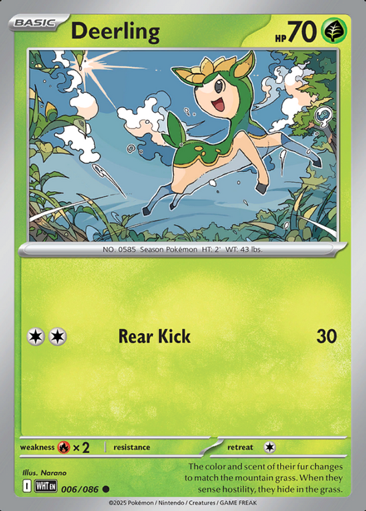 006/086 Deerling White Flare Pokémon Card