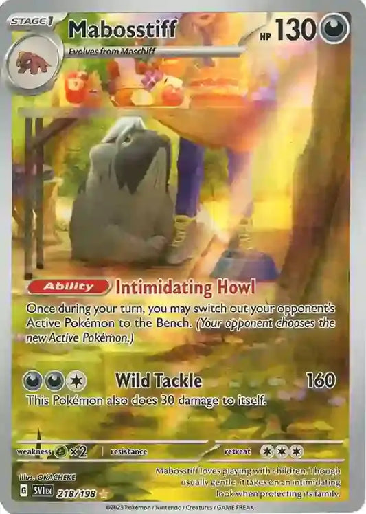 218/198 Mabosstiff Scarlet & Violet Base Set Pokémon Card
