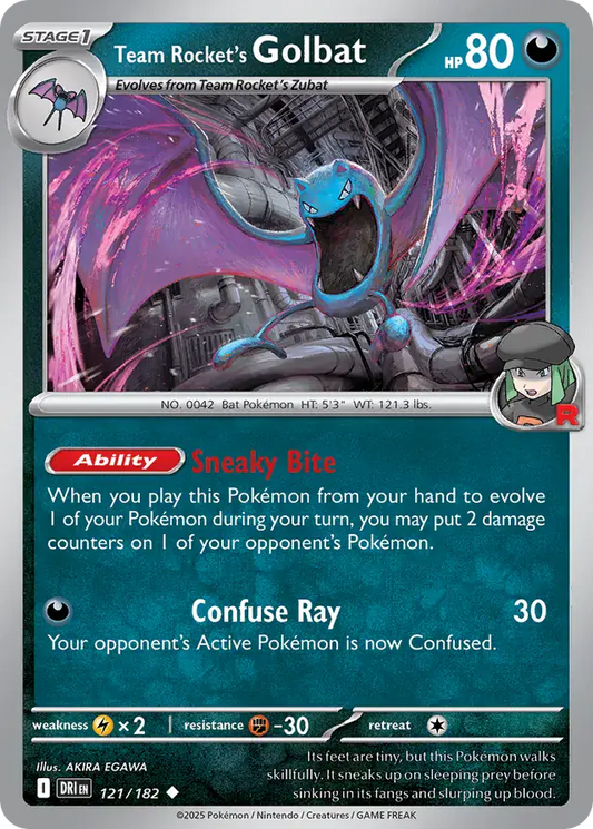 121/182 Team Rocket's Golbat Destined Rivals Pokémon Card
