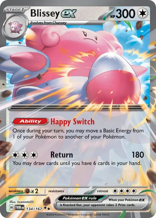 134/167 Blissey ex Twilight Masquerade Pokémon Card