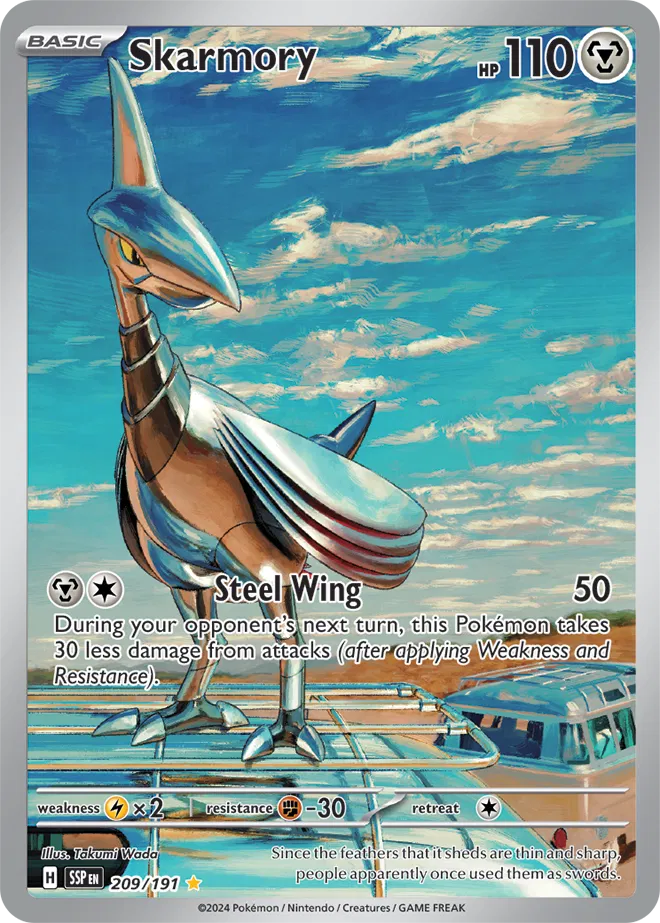 209/191 Skarmory Surging Sparks Pokémon Card