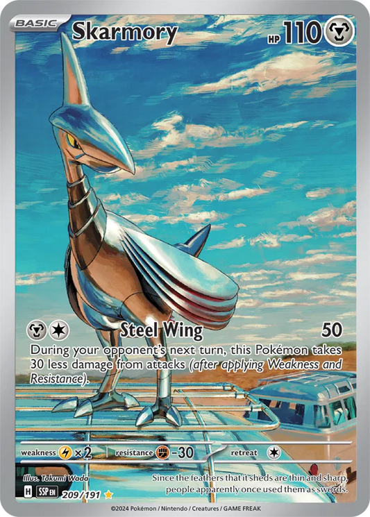 209/191 Skarmory Surging Sparks Pokémon Card