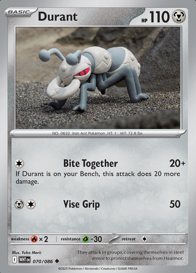 070/086 Durant White Flare Pokémon Card