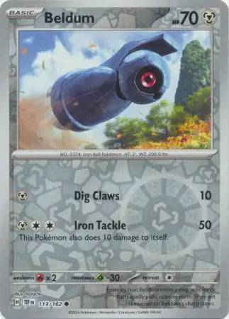 113/162 Beldum Reverse Holo Temporal Forces Pokémon Card