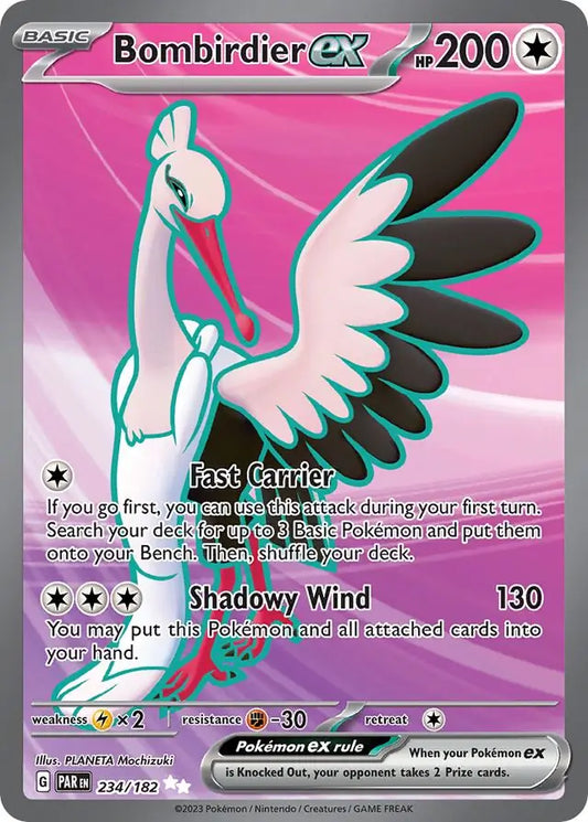234/182 Bombirdier ex Paradox Rift Pokémon Card