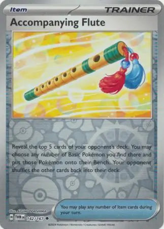 142/167 Accompanying Flute Reverse Holo Twilight Masquerade Pokémon Card