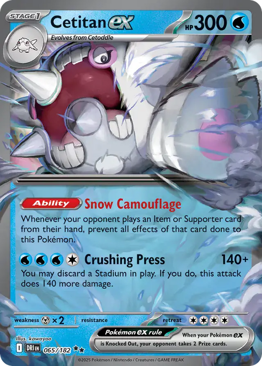 065/182 Cetitan ex Destined Rivals Pokémon Card