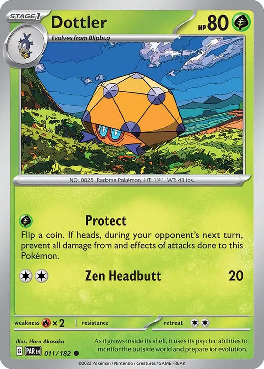 011/182 Dottler Paradox Rift Pokémon Card