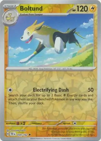 059/162 Boltund Reverse Holo Temporal Forces Pokémon Card
