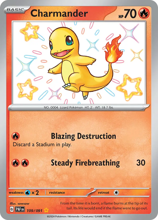 109/091 Charmander Paldean Fates Pokémon Card