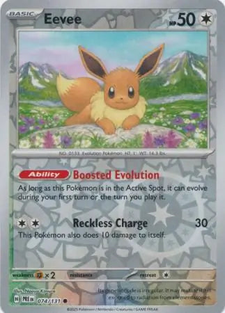 074/131 Eevee Reverse Holo Prismatic Evolutions Pokémon Card