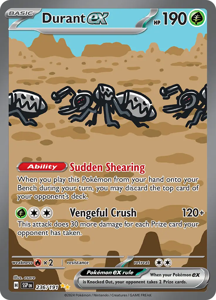 236/191 Durant ex Surging Sparks Pokémon Card