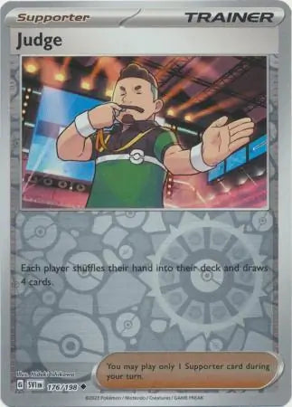 176/198 Judge Reverse Holo Scarlet & Violet Base Set Pokémon Card
