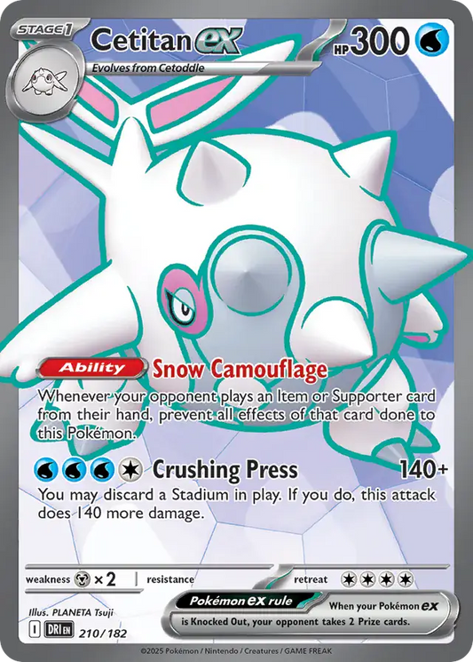 210/182 Cetitan ex Destined Rivals Pokémon Card