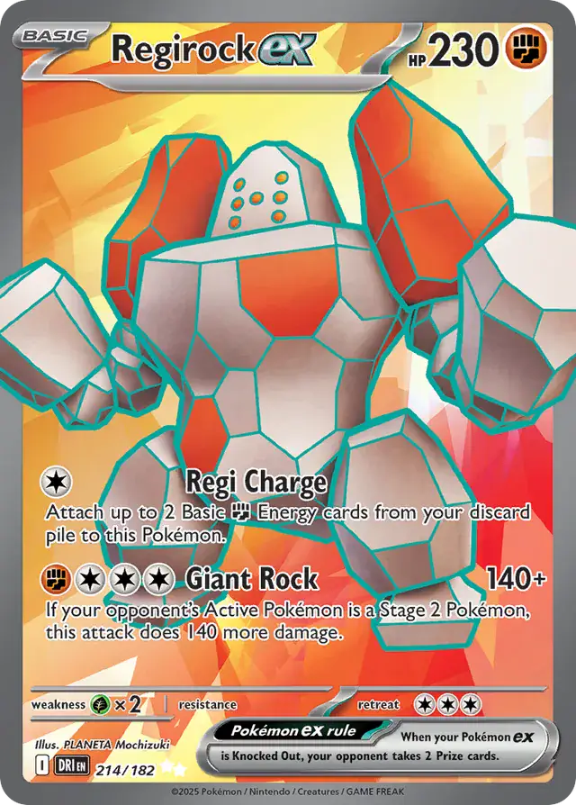 214/182 Regirock ex Destined Rivals Pokémon Card