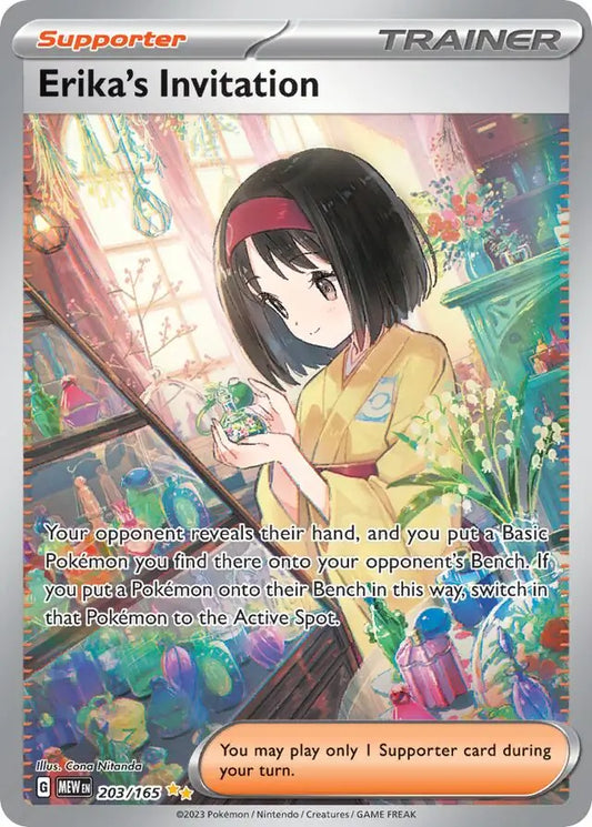 203/165 Erika's Invitation 151 Pokémon Card