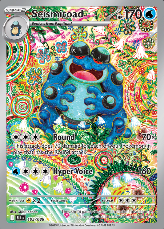 105/086 Seismitoad Illustration Rare Black Bolt Pokémon Card