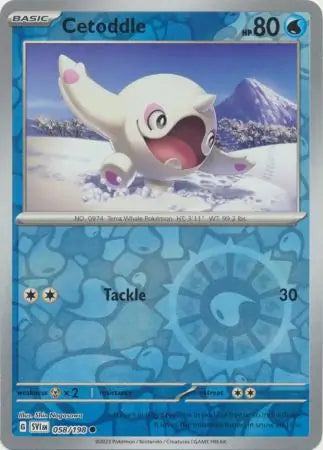 058/198 Cetoddle Reverse Holo Scarlet & Violet Base Set Pokémon Card