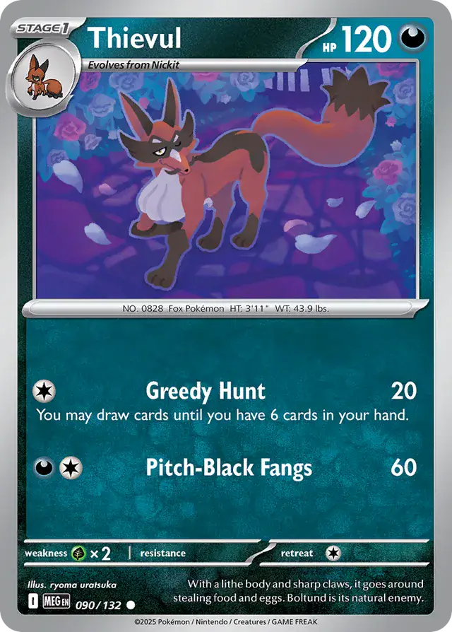 090/132 Thievul Mega Evolution Pokémon Card