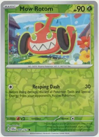 008/142 Mow Rotom Reverse Holo Stellar Crown Pokémon Card