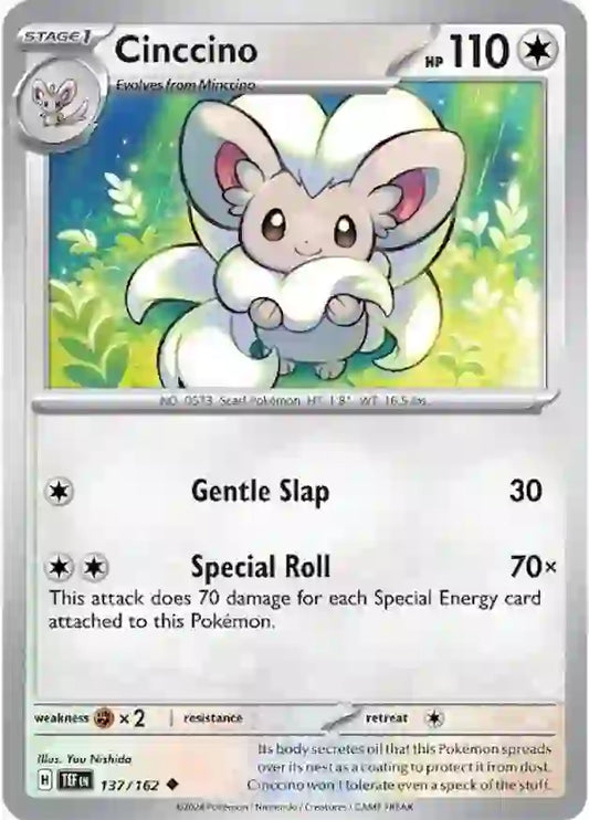 137/162 Cinccino Scarlet & Violet Temporal Forces Pokémon Card