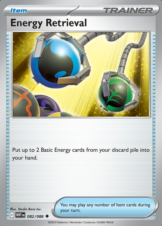 082/086 Energy Retrieval White Flare Pokémon Card