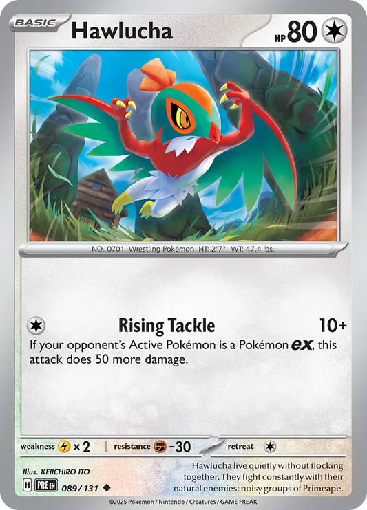 089/131 Hawlucha Prismatic Evolutions Pokémon Card
