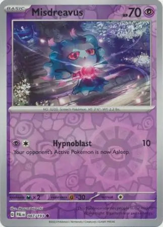 087/193 Misdreavus Reverse Holo Paldea Evolved Pokémon Card