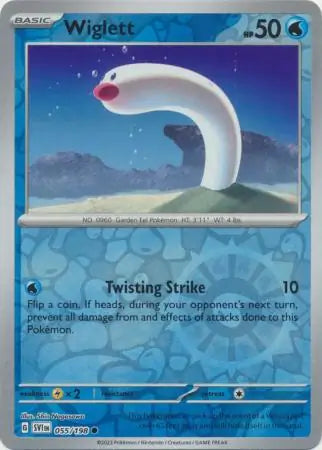 055/198 Wiglett Reverse Holo Scarlet & Violet Base Set Pokémon Card