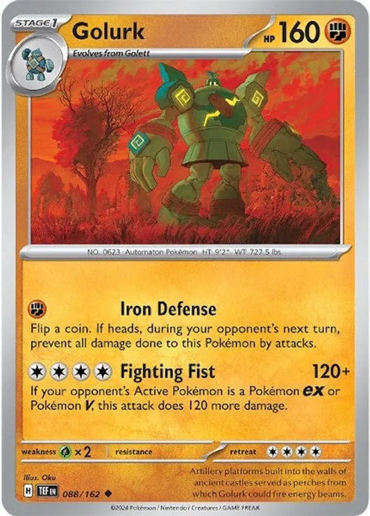 088/162 Golurk Scarlet & Violet Temporal Forces Pokémon Card