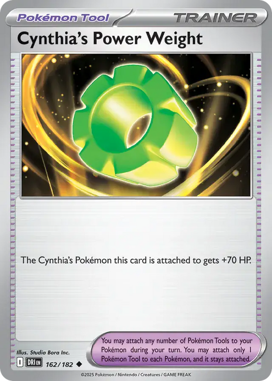 162/182 Cynthia's Power Weight Destined Rivals Pokémon Card
